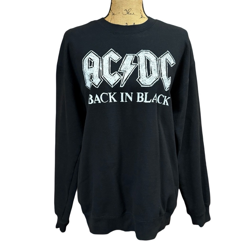 AC⚡️DC Back In Black Graphic Crewneck Sweatshirt Size M